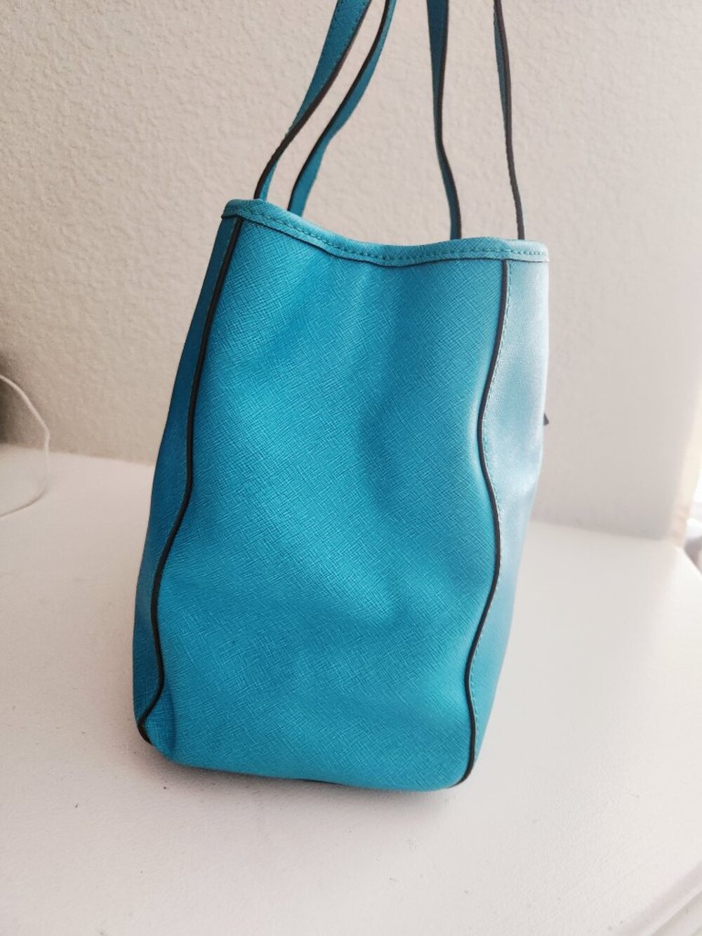 New Michael Kors Blue/Green Tote Bag Purse - Picture 4 of 13
